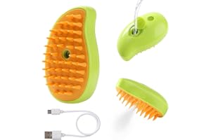 DUMPILL Steam Brush for Cats Shedding, 3 in 1 Steamy Water Pet Hair Removal Comb with Steamer, Spritz Comb for Dog, Indoor Cat Spray Mist Grooming Defur Brush, Cepillo Vapor Gato Perro, Steaming Cleaning Spa