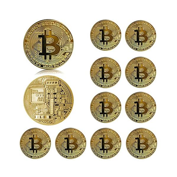 12Pcs-Bitcoin-Pure-Gold-Color-Physical-Bitcoin-Coin-Blockchain-Cryptocurrency-in-Protective-Collectable-Gift-Featuring-Original-Commemorative-Tokens-Chase-Coin-BTC-Cryptocurrency-Gold