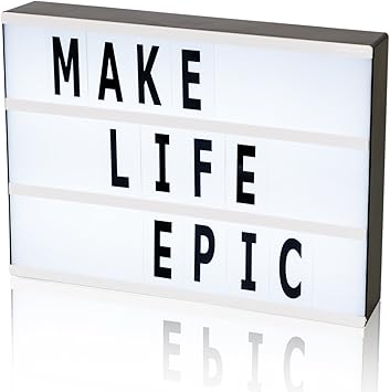 Caja de luz cinematográfica con letras y luz LED Tamaño A4: Amazon.es: Electrónica