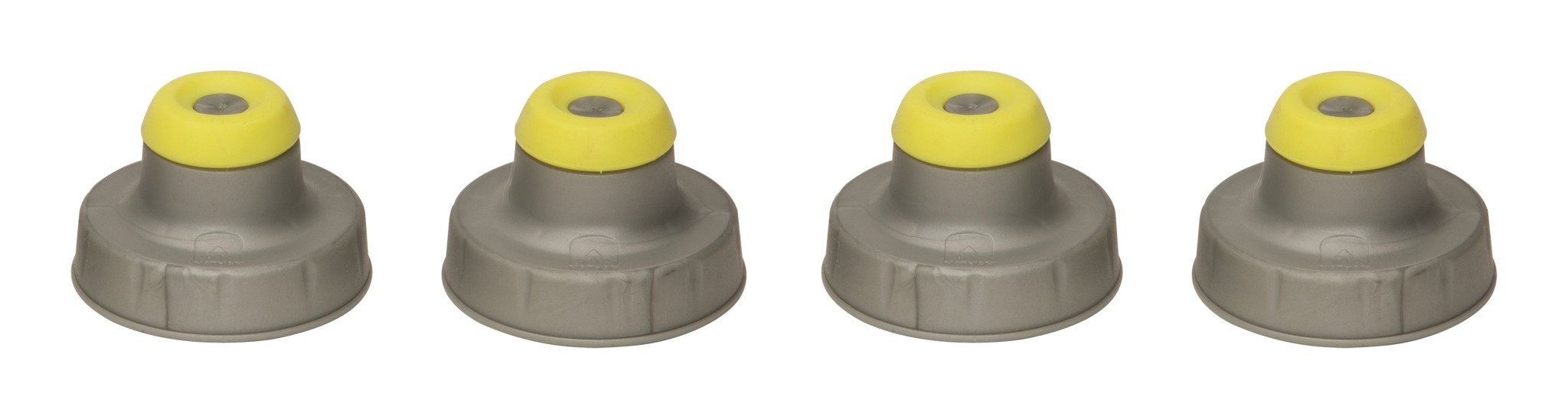 Nathan Unisex's Push Pull Caps Bottles (Pack of 4), Silver, One Size