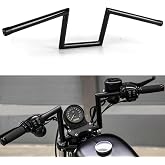 DREAMIZER 1 inch Motorcycle Handlebars 8" Rise 25mm Ape Hanger Z-Bars Compatible With Harley Sportster Softail Dyna Yamaha Suzuki Kawasaki Chopper Cruisers Bobber Cafe Racer custom Bike 1982-Up