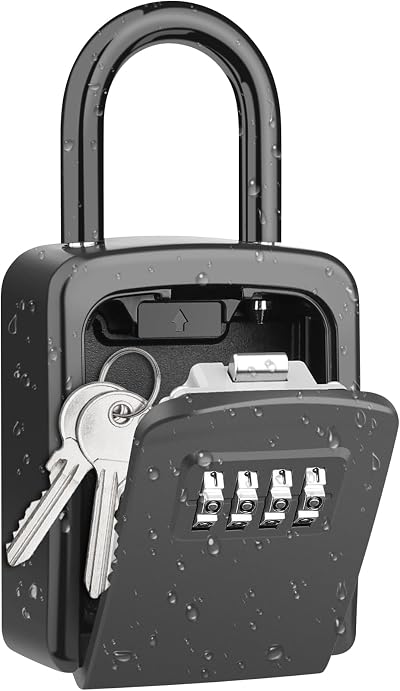 Diyife Key Safe Weatherproof Lock Box 4-Digit Combination Outdoor Key Storage