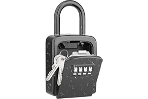 Key Lock Box, [No Installation Require] Diyife Portable Outdoor Lock Box for Keys with Removable Shackle, 5 Keys Capacity, We