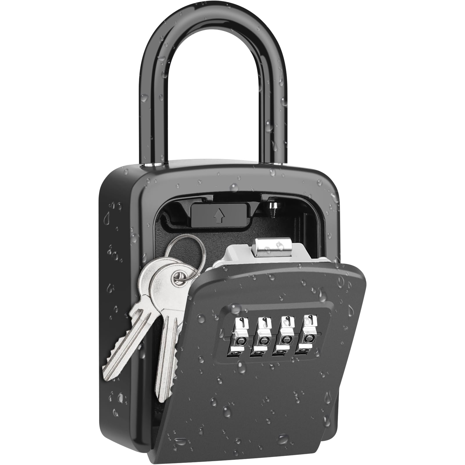 Diyife Key Safe, [Weatherproof] Portable Lock Box for Keys Outdoor with Removable Shackle, Hangable Combination Key Lock Box for Home Office Garage School Airbnb, Free of Installation