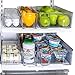 Kitchen Shaq Refrigerator Organizer Bins Storage Set - Pack of 6 Includes Drink Holder and Egg Tray for Fridge - Premium Quality