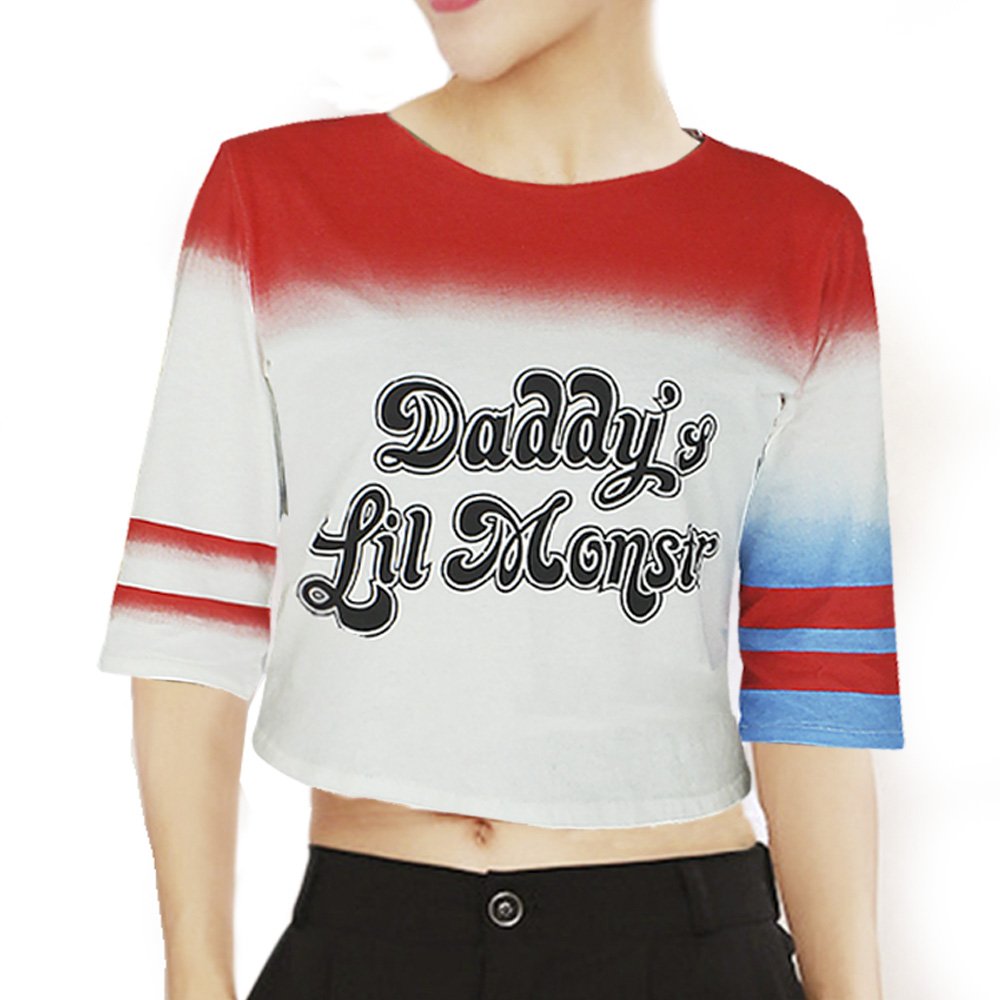 Harley Quinn Tshirt Daddy's Lil Monster Halloween Women's Shirt (S) on