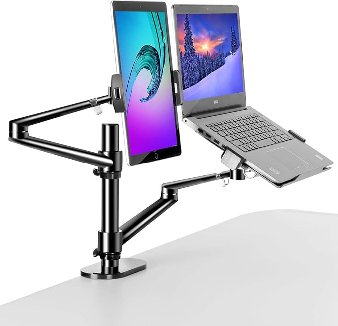 MagicHold 3 in 1, Laptop and Monitor Tablet Mount Stand, Desk arm Stand