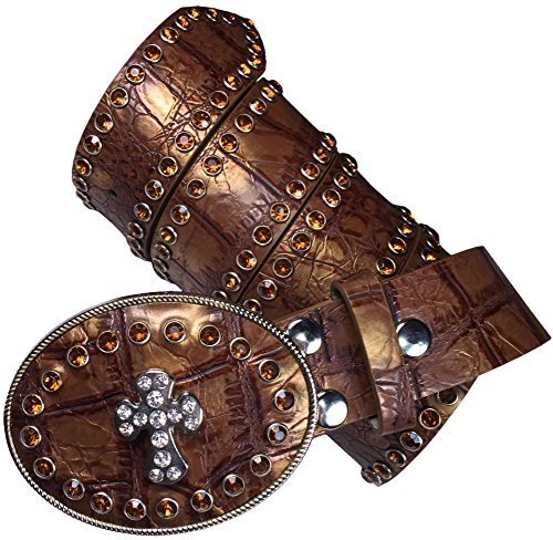 Isabella's Journey Belt It Out Copper Studded Rhinestone Belt Fits 36-42" IOFASB