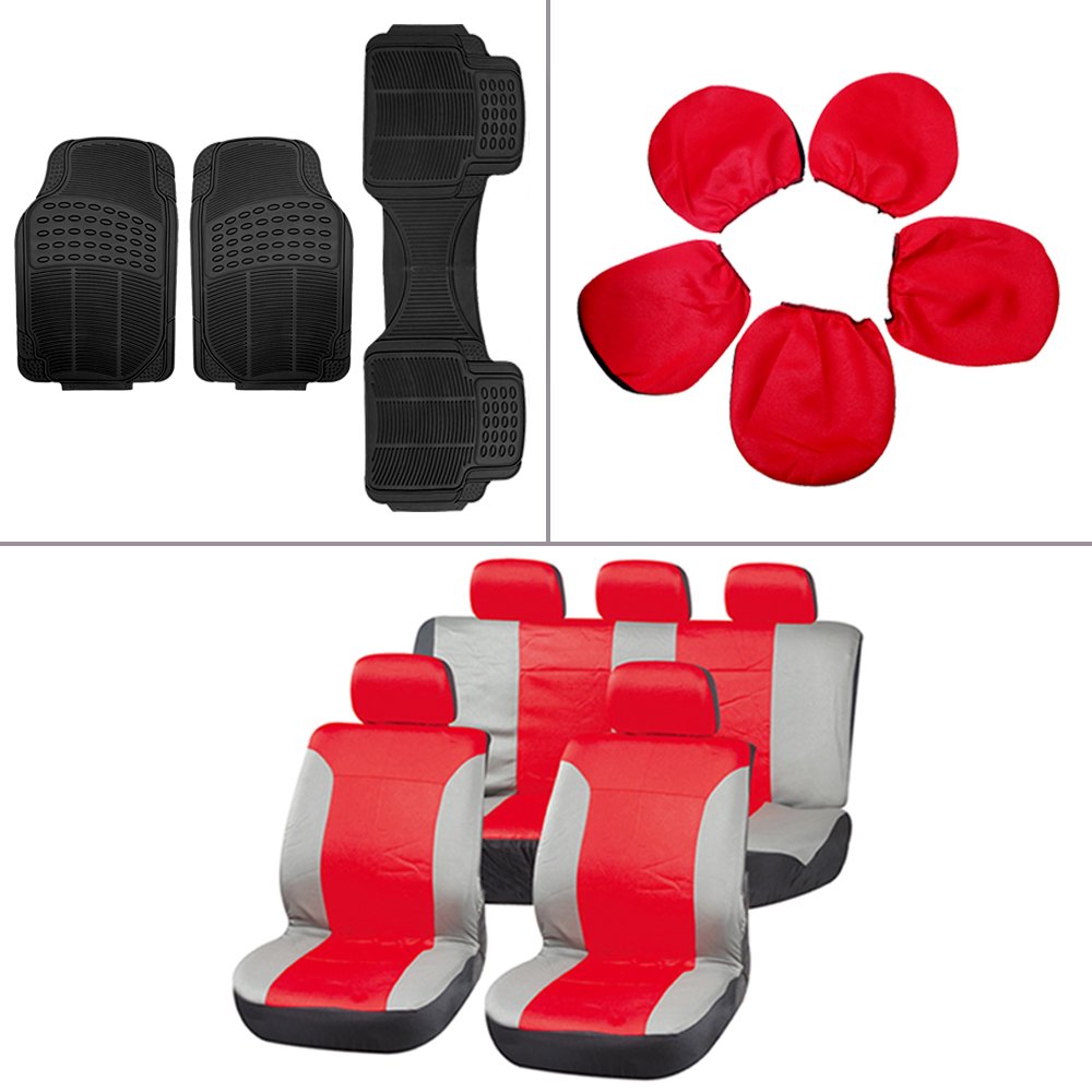 半額品 12 Pcs車床matsgray 赤い車シートカバーfor Heavy Duty Vans Trucks 56 B07cpph6ll グレー レッド 新しい到着 Casadochocolatejaragua Com Br