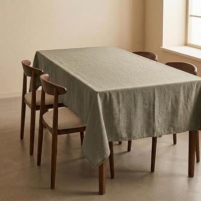 Mantel Antimanchas Tacto Tela Extrasuave, Mesa Rectangular, Algodón Impermeable, 140 x 180 cm (Liso, Verde)
