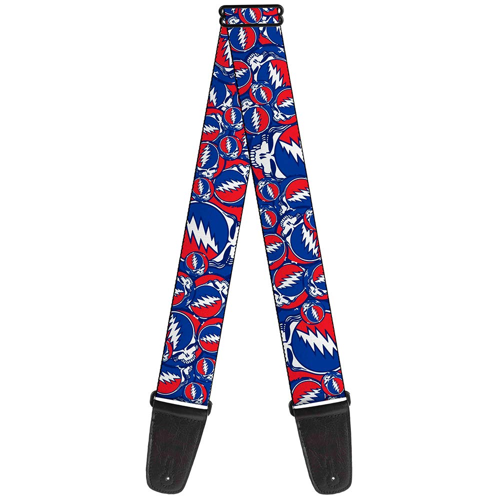 Buckle-Down GS-WGD015 Guitar Strap Steal Your Face Stacked Red White Blue 2 Inches Wide, 34-60"