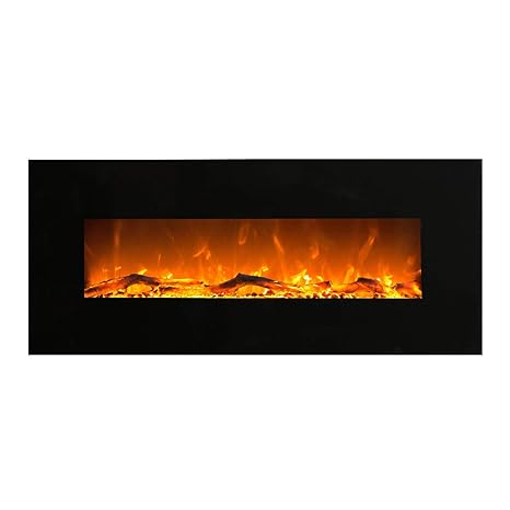 Glow Fire Elektrokamin mit Heizung, Wandkamin mit LED | zuschaltbarer