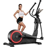 UMAY Elliptical Exercise Machine with 16 Levels Resistance, Hyper-Silent Magnetic Elliptical Machine for Home with 16" Stride &amp; Heart Rate Grips,LCD Monitor, 400LBS Weight Capacity