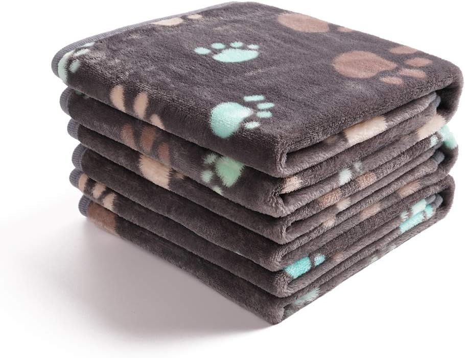 Luciphia 1 Pack 3 Blankets Super Soft Fluffy Premium Fleece Pet Blanket Flannel Throw for Dog Puppy Cat - Paw
