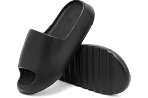 HOMTECHLY Cloud Slides for Women and Men, Comfort Platform Lightweight Slippers Slides, Unisex Foam Shower House Slippers, Summer Open Toe Sandals for Indoor and Outdoor