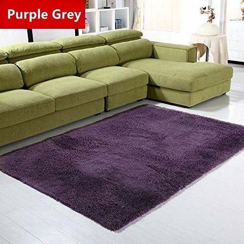 Sytian 4 Feet X 5 Feet Super Soft 4.5cm Thick Indoor Morden Shaggy Area Rugs Pads Non Slip Absorbent Bedroom Living Room Sitting-room Mat Rug Carpet Fashion Home Decorate Rug (Purple Grey)