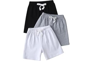Morerich 3 Pack Toddler Infant Baby Boy Sport Shorts Set Summer Solid Jogger Soft Sweat Shorts with Drawstring