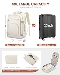 LOVEVOOK Travel Backpack For Women, 40L Carry On