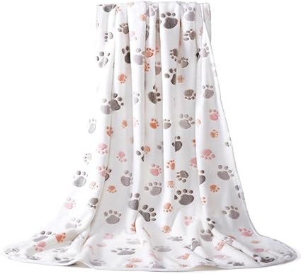 Allisandro Couverture De Chienchat Flanelle Douce Et Chaude Dessin De Patte Aimable Imprimée Idéale Idée De Cadeau Entretien Facile à La Machine