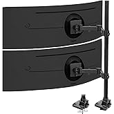 VIVO Dual Ultra-Wide Monitor Extra Tall Desk Mount for up to 49 inch Ultrawides, Clamp-on Adjustable Stand Holds 44 lbs per Screen, VESA up to 100x100mm, Black, STAND-V120T