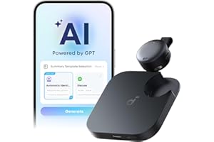 soundcore Work by Anker, Portable AI Voice Recorder, AI Transcription & Summarization, 6-Month Pro at No Charge, Cross-Meetin