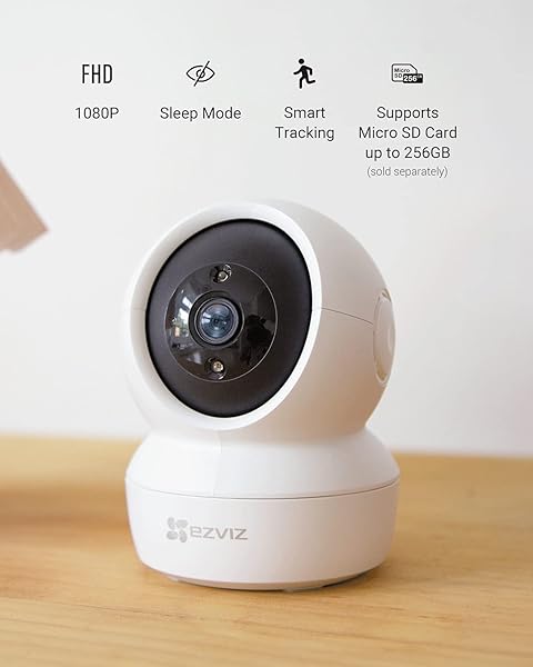 EZVIZ Cmara de Vigilancia WiFi Interior 1080P Cmara IP Domo 360 PTZ Visin Nocturna Deteccin de Movimiento Audio Bidireccional Compatible con Alexa y Google AndriodiOS C6N