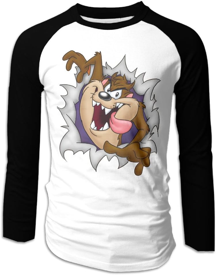 KDJOF Men's Looney Tunes Tasmanian Devil Taz Long Sleeve Raglan Baseball Tees