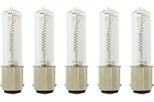 Anyray (5)-Bulbs 50 Watt JD Type BA15D 50W DC Bayonet Base T4 Light Bulb, Clear 50Watts A1782Y