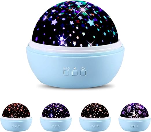 Tekhome Led Veilleuse Enfant Bebe Etoile Projecteur Lampe Bebe Cadeau Fille Garcon 3 4 5 6 7 8 Ans Cadeau Naissance Noel Anniversaire Enfants 360 Rotation 8 Couleurs 48 Effets Bleue Amazon Fr Luminaires Et Eclairage