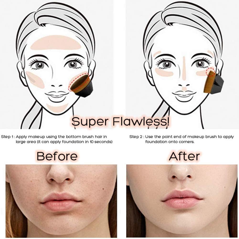 Foundation Makeup Brush,Petal-Shaped Foundation Brush Professional Makeup Brush Dry and Wet Dual Use Face Brush for Blending Liquid Cream or Flawless Powder Loose Powder. (black) - Image 5