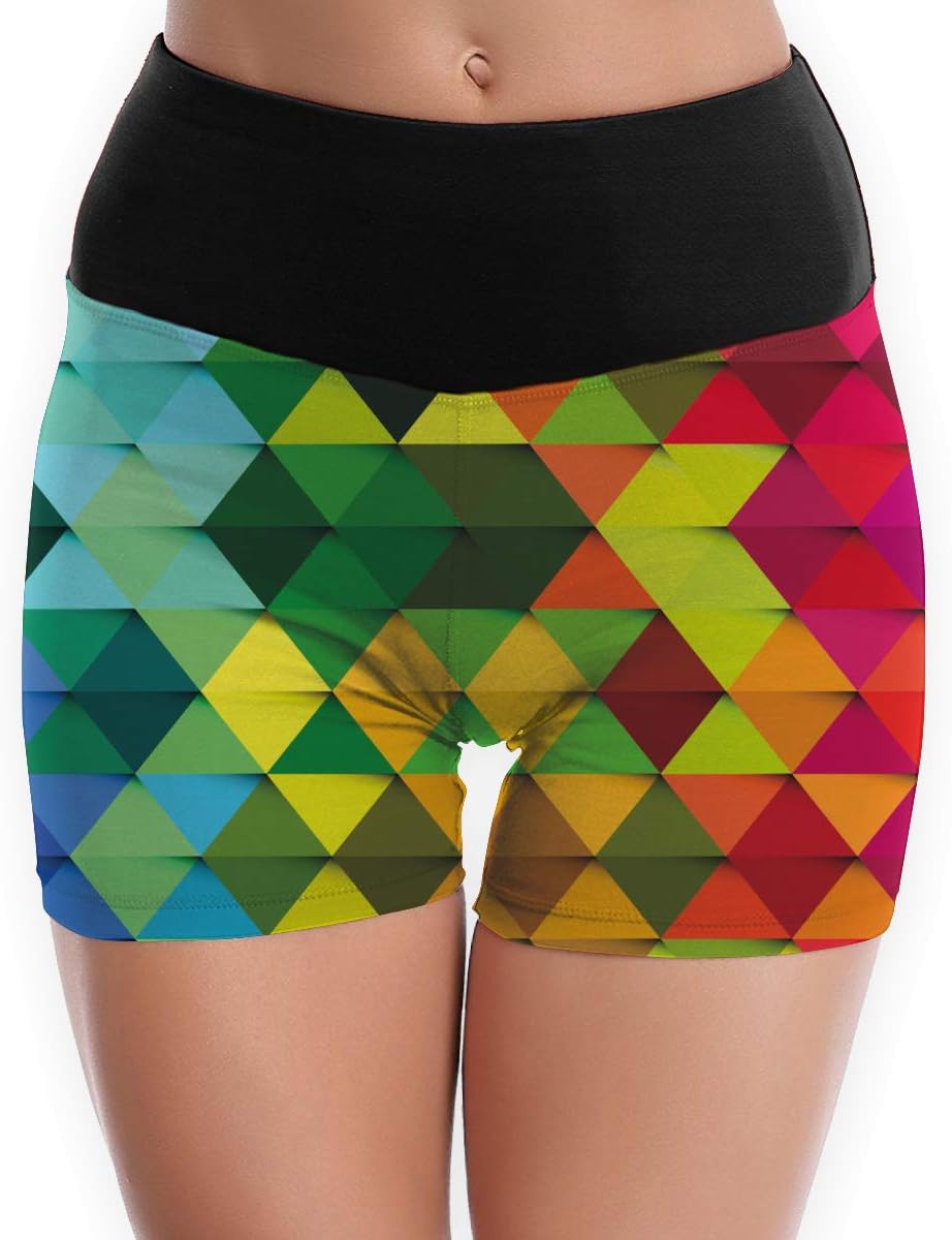 patterned yoga shorts