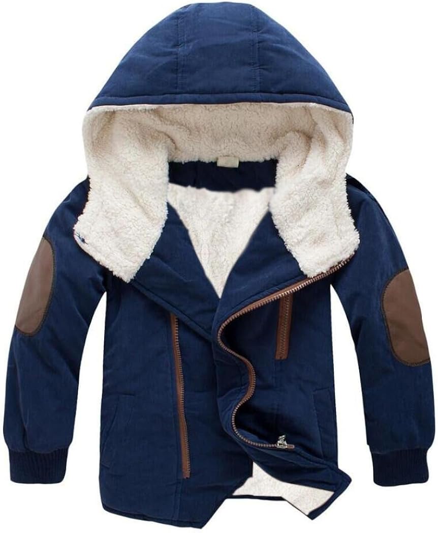 Buy Baby Boys Hooded with Fur Warm Winter Jacket Zipper Casual