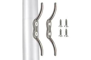 Marine Flagpole Cleat Hook, Stainless Steel Ship Accessories, Rope Tie Down Cleat Hook with Screws, for Ship Kayak Canoe Smal