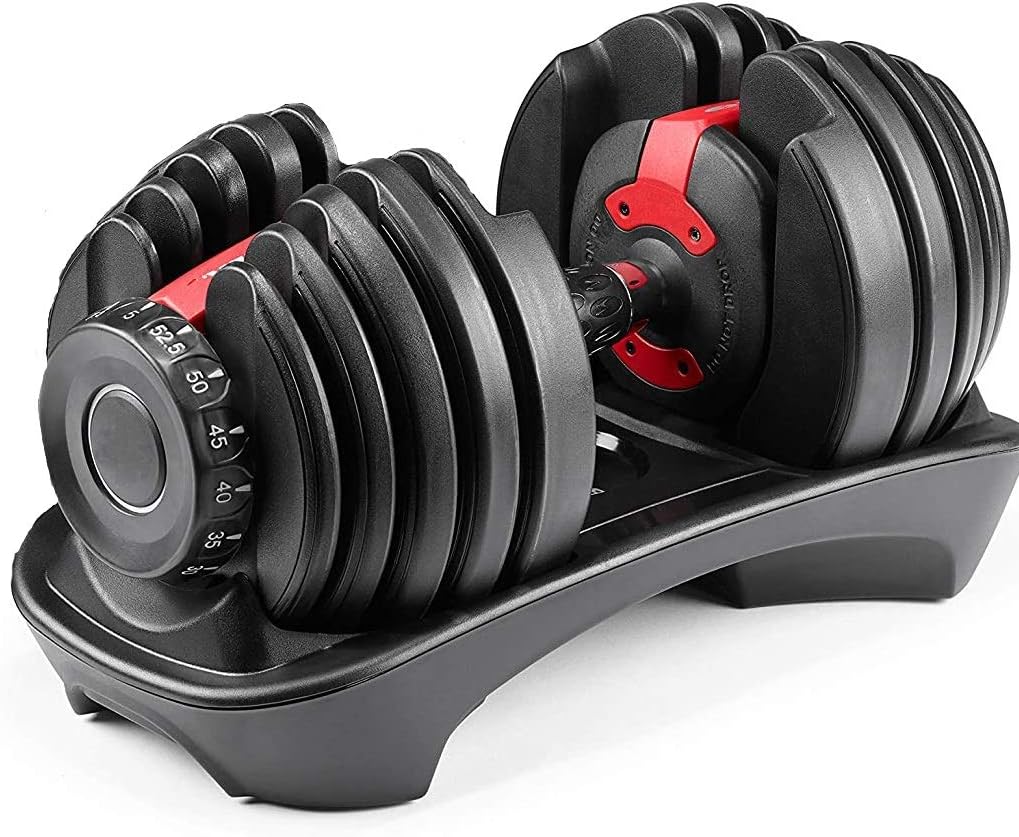 Fuxion Single Dumbbell 5 to 52.5 lbs 5 to 52 Adjustable Dumbell, Black : Garden & Outdoor