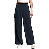 CRZ YOGA 4-Way Stretch Wide Leg Work Pants for Women 29" - Bussiness Casual Trousers with Pockets