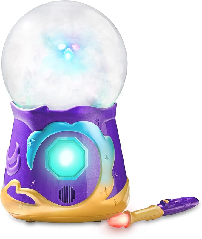 My Crystal Ball Blue, Juguete Interactivo de Magia, Bola de Cristal mágica con Luces, Efectos y Sonidos, y un muñeco de Peluche Suave para cuidar, con Accesorios, Famosa (MGX06000)