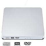Daisen tech USB 2.0 External Portable DVD Reader with Combo CD RW Burner Drive - White