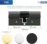 XFORT Chrome 50/50 Euro Cylinder Lock 100mm 6 Pin UPVC Door Lock Barrel view 2