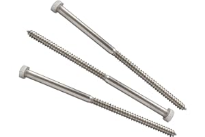 CONQUEST FASTENERS Conquest 1/2" x 12" Lag Bolts, 316 Stainless Steel, Coarse Threads Hex Head, Corrosion-Resistant for Outdoor, Wood, and Structural Projects (10 Pack)