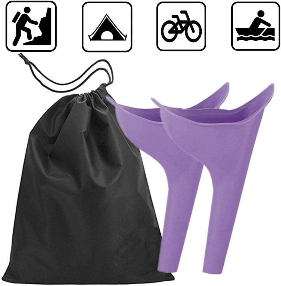 Travel Lightweight Female Urination Device - Women Portable Urinal Funnel Camping Hygiene & Sanitation Perfect Camping Traveling Climbing Festivals Outdoor Activities(2 pack with free bag) : Sports & Outdoors