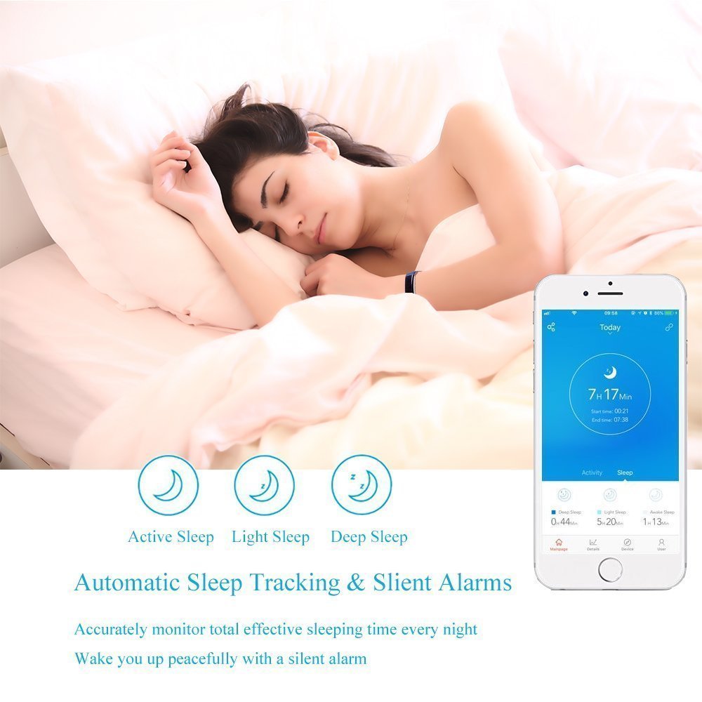 EFOSHM Fitness Tracker Bracelet Connecté Intelligent de sport avec podomètre des Activités Moniteur de Fréquence Cardiaque, Moniteur de Calorie, Montre Intelligent Imperméable Ip67 Bluetooth, Compatible avec iPhone Téléphones Mobiles Androi