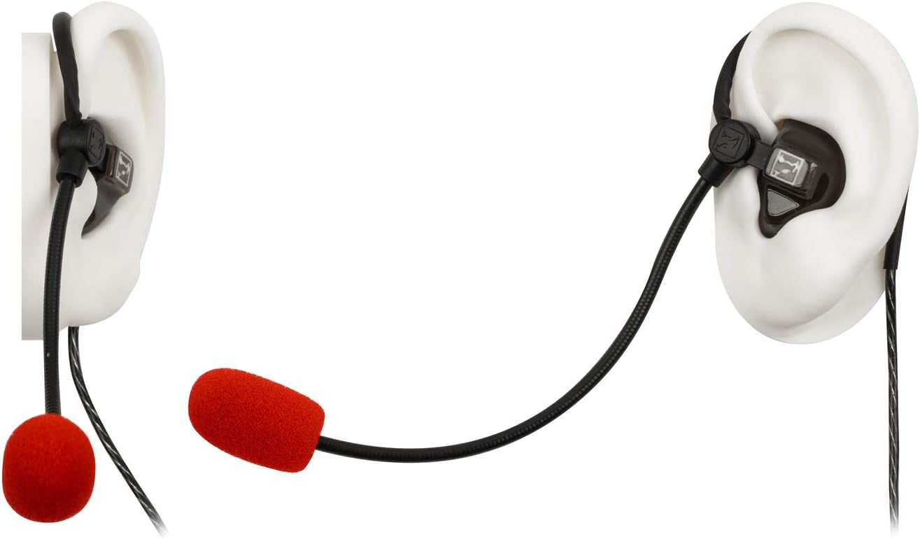HÖRLUCHS® HL4102 microfono a collo di cigno con elemento di piegatura  Auricolari in-ear con driver a 1 via colore grigio trasparente design  universale con cavo auricolare a 2 pin Cuffie da studio