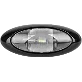 Lumitronics RV 12 Inch LED Oval Outdoor Exterior Scare/Porch Light - Clear Lens (Black)