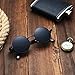 ZOGEEN Polarized Steampunk Round Sunglasses for Men Women Mirrored Lens Metal Frame S2671 (Black)
