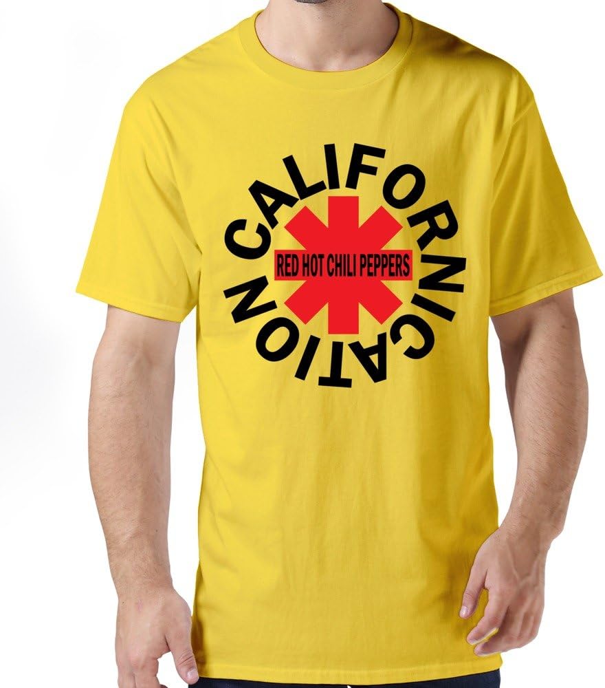 PNHK Men's Californication Of Red Hot Chili Peppers T Shirt XX-Large Yellow