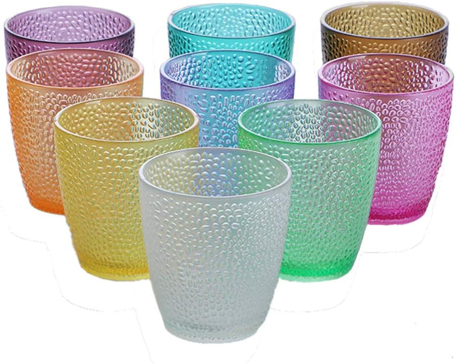 Campeggio Feste Assorted Color Premium Acrilico Plastica Infrangibile Impilabili Bicchieri Per Acqua E Succo Di Frutta Spiaggia Ideali Per Picnic Set Da 9 300ml Mingze Acqua Potabile Tazza Stoviglie Tumbler