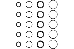 Koatukys 5 Sets 3/8" and 5 Sets 1/2" Impact Retaining Ring Wrench Socket Clip with O-Ring Fits Replacement Milwaukee/Pneumatic Type Impact Wrench Square Drive Socket Retainer Ring