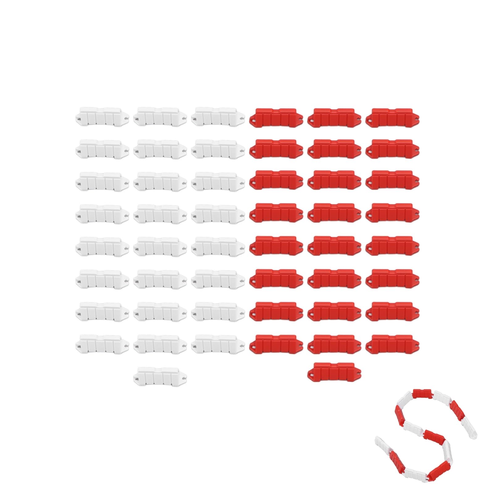 Topyond RC Car Barrier Set, 50PCS RC Road Track Barriers 1/18 RC Car Drifting Racing Field Fence Roadblocks for Remote Control Car Accessories Red and White