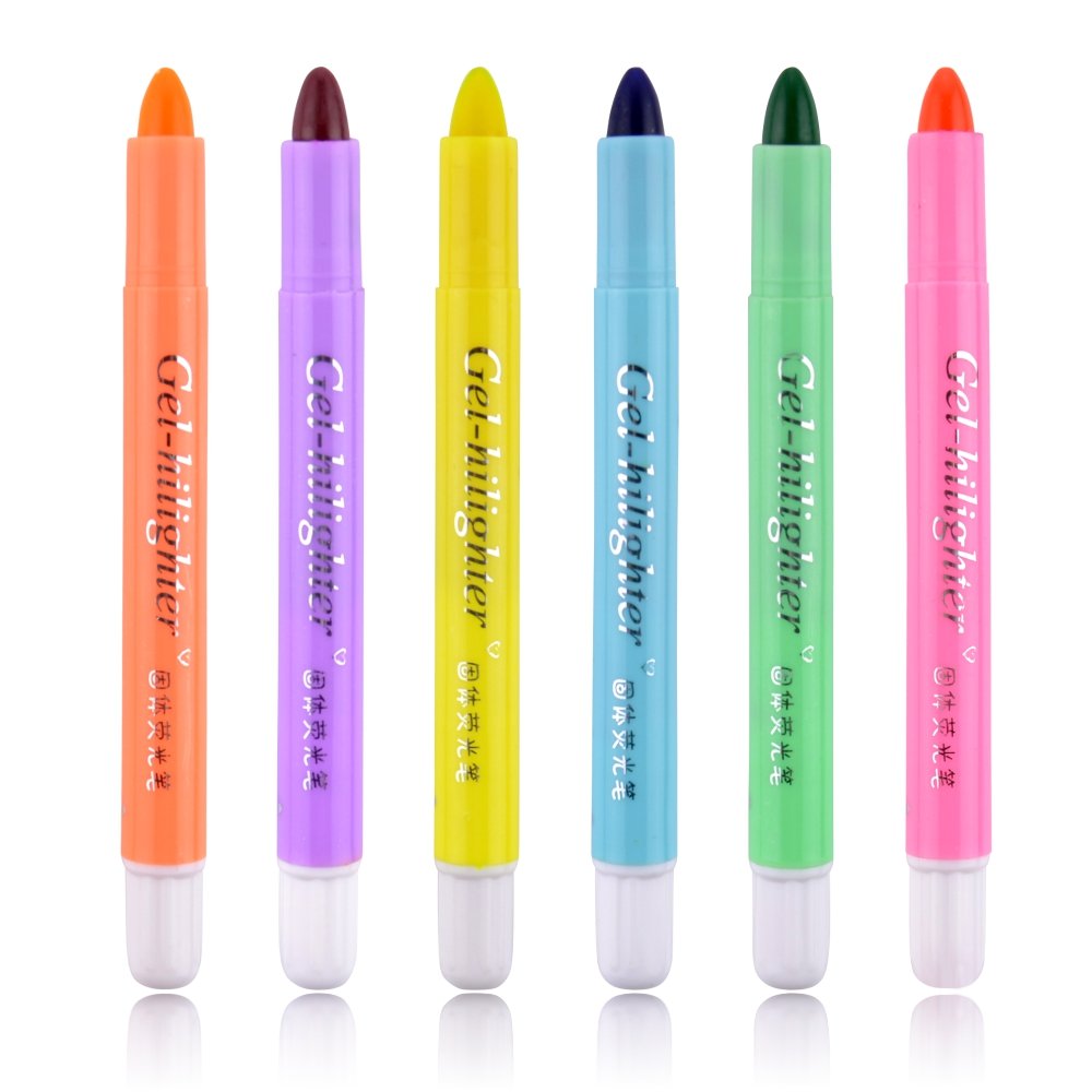 JXTZ Pack of 6 Pcs Cute Cool Novelty Candy Color Solid Jelly Highlighter Pen Office School Supplies Students Children Gift