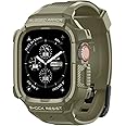 Spigen Rugged Armor Pro Designed for Apple Watch Ultra 2/1 Case with Band Protective TPU Cover with Strap - Vintage Khaki